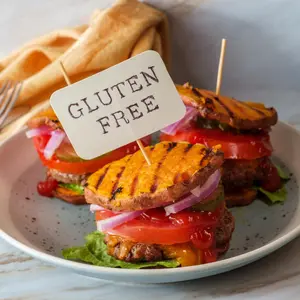 Gluten Free sign on gluten free meal