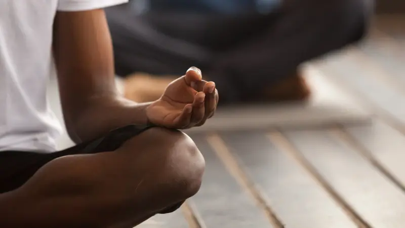 people practicing yoga lesson