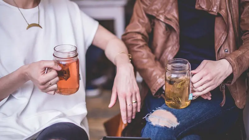 two people having a drink