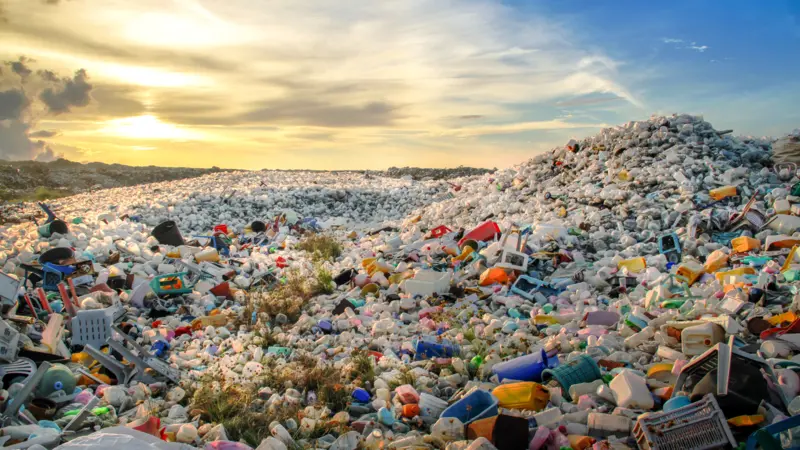 Pile of plastic bottles and containers