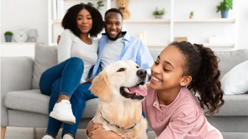 Girl with her dog