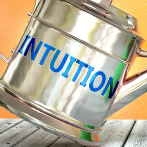 Intuition helps achieving success - pictured as word Intuition on a watering can to symbolize that Intuition makes success grow 