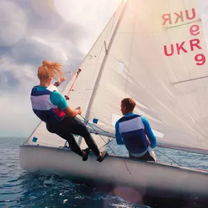 Man and woman sailing