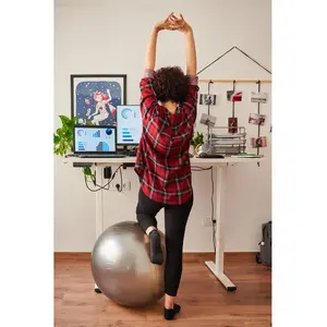 Woman with yoga ball