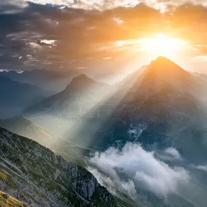 Sun rise over the mountains