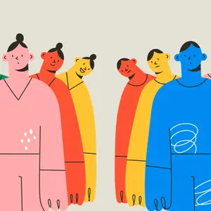 vector art drawing of various moods, people of all colors, diversity and emotional experiences vector art drawing of various moods, people of all colors, diversity and emotional experiences